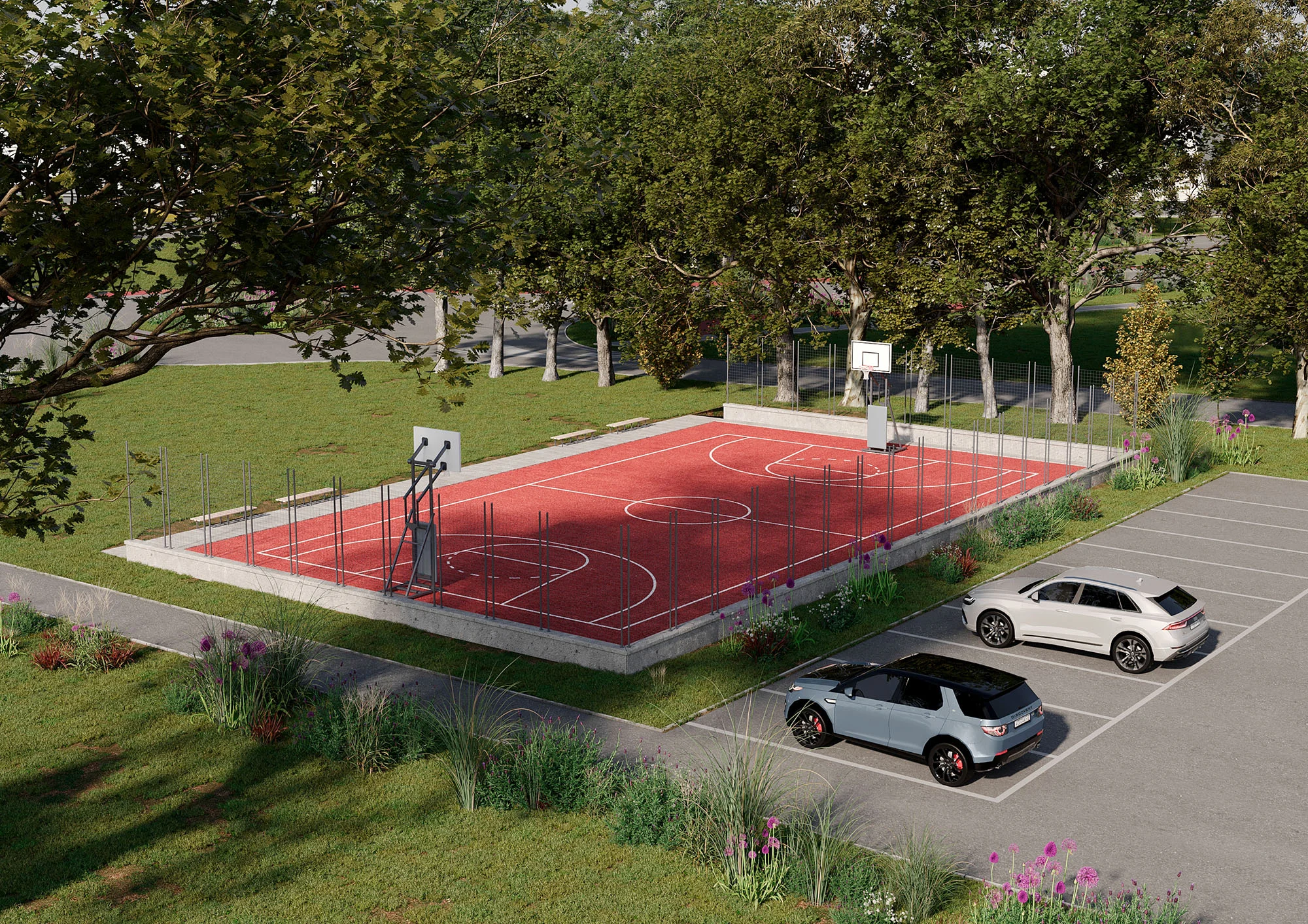 Vista campo da basket sostenibilità magazzini weerts venezia park weerts logistcs park - WLP Venice Park