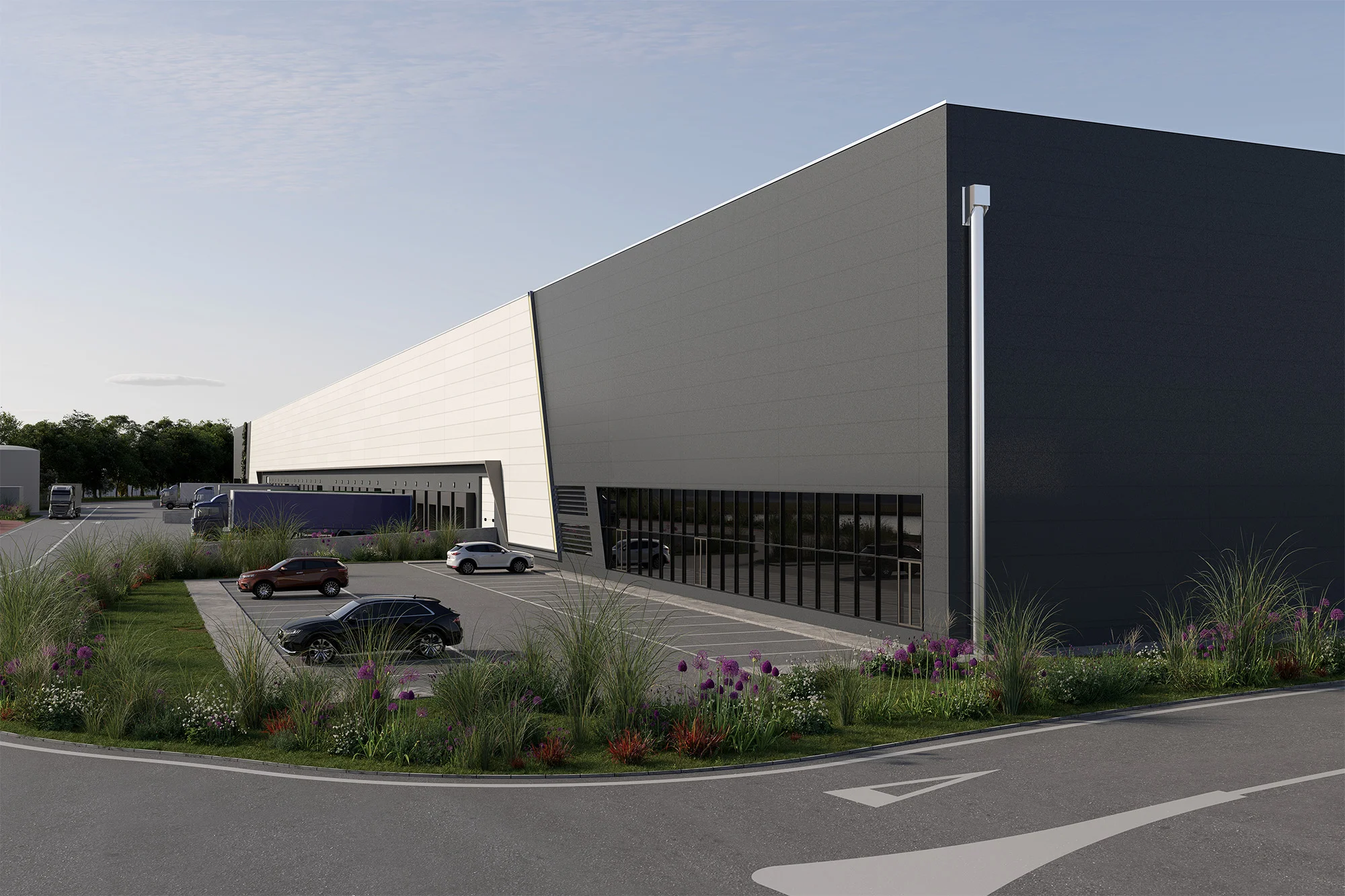 Vista esterna parcheggi baie di carico magazzino b south weerts venezia park weerts logistcs park - WLP Venice Park