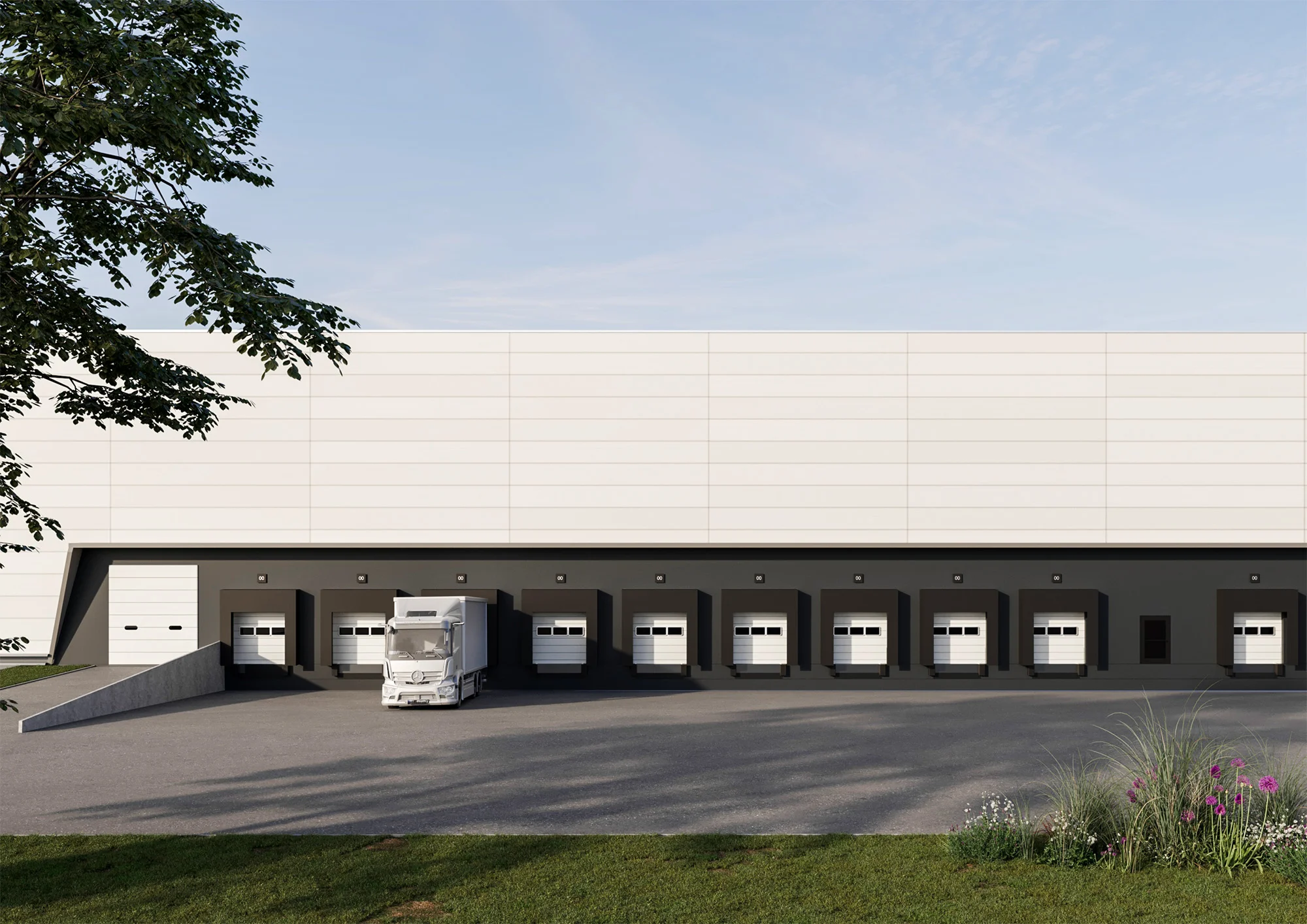 Vista esterna parcheggi baie di carico magazzino d1 weerts venezia park weerts logistcs park - WLP Venice Park